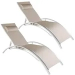 tectake Sonnenliege, Beige, Kunststoff, 59x81.5x180 cm, Gartenm&ouml;bel, Gartenliegen