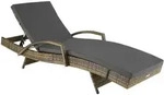 tectake Rattan-Sonnenliege, Natur, Kunststoff, 71x74.5x190 cm, Gartenm&ouml;bel,