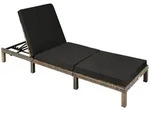 tectake Rattan-Sonnenliege, Natur, Kunststoff, 66x27x196 cm, Gartenm&ouml;bel,