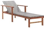 vidaXL Sonnenliege, Grau, Kunststoff, Rechteckig, 55x56x200 cm, Gartenm&ouml;bel,