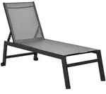 Outsunny Gartenliege, Grau, Metall, Kunststoff, 65x102x169 cm, Gartenm&ouml;bel,