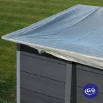 Gre Poolabdeckplane, Grau, Kunststoff, 376x376 cm, Made in Europe, Freizeit,...
