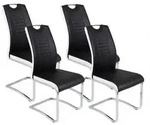 P & B Schwingstuhl-Set, Schwarz, Wei&szlig;, Metall, Textil, eckig, C-Form, 43x99x61 cm,