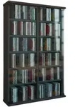 Mid.you Cd-Regal, Schwarz, Glas, Holzwerkstoff, 10 F&auml;cher, 60x92x18 cm, Wohnzimmer,