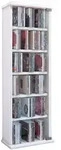 Mid.you Cd-Regal, Wei&szlig;, Glas, Holzwerkstoff, 5 F&auml;cher, 31x92x18 cm, Wohnzimmer,