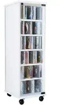 Mid.you Cd-Regal, Wei&szlig;, Kunststoff, 10 F&auml;cher, 31x97.5x35 cm, Wohnzimmer, Regale,