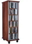 Mid.you Cd-Regal, Nussbaum, Glas, Holzwerkstoff, 10 F&auml;cher, 31x97.5x35 cm,
