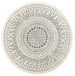 Hanse Home Outdoorteppich Twin, Creme, Schwarz, Kunststoff, Mandala, rund, Oeko-Tex&reg;