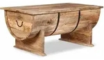 vidaXL Couchtisch, Braun, Holz, Mangoholz, Rechteckig,Rechteckig, 88x40x50 cm,