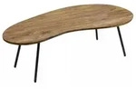 Mid.you Couchtisch, Sheesham, Holz, Sheesham, massiv, Freiform, Rundrohr, 36x63x122