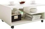 Mid.you Couchtisch, Wei&szlig;, Holzwerkstoff, rechteckig, 50 cm, Stauraum, Wohnzimmer,