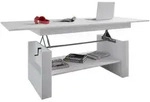 Mid.you Couchtisch, Wei&szlig;, Holzwerkstoff, rechteckig, 115x52.5x65 cm, Stauraum,