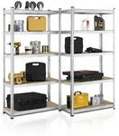 Juskys Lagerregal, Silber, Metall, 90x180x40 cm, Freizeit, Heimwerken, Werkstatt