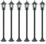 vidaXL Garten-Pollerleuchte, Dunkelgr&uuml;n, Metall, Formgebogen, 19x110x19 cm, Lampen &