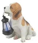 Globo Solarleuchte, Braun, Wei&szlig;, Kunststoff, Tierform, 24.2x26x18 cm, Lampen &