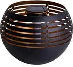 N&auml;ve Solarleuchte, Schwarz, Gold, Metall, Kunststoff, 16 cm, Flackerfunktion,...