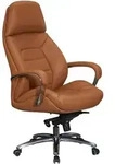 Mid.you Chefsessel, Hellbraun, Metall, Kombination Echtleder/Lederlook,...