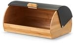 Zeller Present Brotkasten, Schwarz, Metall, Bambus, rechteckig, 39x27x19 cm,