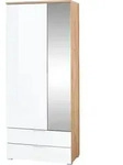 Xora Garderobenschrank, Wei&szlig;, Eiche, Glas, Holzwerkstoff, 5 F&auml;cher, 2 Schublade(n)