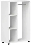 Homcom Kleiderschrank-Auf-Rollen, Wei&szlig;, Holz, 40x128x80 cm, Schlafzimmer,