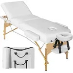 tectake Massageliege, Wei&szlig;, Holz, 102x90x218 cm, Freizeit, Wellness, K&ouml;rperpflege,