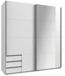 Boxxx Schwebet&uuml;renschrank, Wei&szlig;, Glas, Holzwerkstoff, 5 F&auml;cher, 3 Schublade(n)