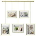 Umbra Collagen-Bilderrahmen, Gold, Metall, Glas, 5-teilig, 79.4x3.2x69.5 cm, Bilder