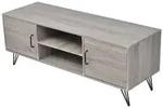 vidaXL Lowboard, Grau, Holzwerkstoff, Strukturbuche, 2 F&auml;cher, Rechteckig, 120x45x40