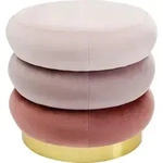 Kare-Design Hocker, Creme, Rosa, Beige, Metall, rund, 45x40x45 cm, erweiterbar