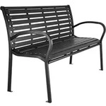 tectake Gartenbank, Schwarz, Metall, Patchwork, 62x81.5x126 cm, Gartenm&ouml;bel,