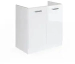 Vicco Sp&uuml;lenunterschrank, Wei&szlig; Hochglanz, Wei&szlig;, Holzwerkstoff, 1 F&auml;cher,