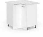 Vicco Eckunterschrank, Wei&szlig; Hochglanz, Wei&szlig;, Holzwerkstoff, 1 F&auml;cher,...