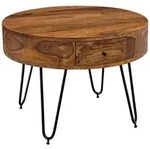 Mid.you Couchtisch, Sheesham, Holz, Sheesham, massiv, 2 Schublade(n) Schubladen,