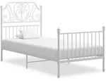 vidaXL Bettgestell, Wei&szlig;, Metall, Rechteckig, 100x200 cm, Schlafzimmer, Betten