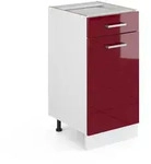 Vicco K&uuml;chenunterschrank, Rot, Wei&szlig;, Holzwerkstoff, 1 F&auml;cher, 1 Schubladen,