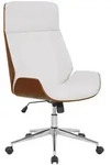 CLP Drehstuhl, Wei&szlig;, Walnuss, Metall, 58x110x66 cm, Arbeitszimmer, B&uuml;rost&uuml;hle,