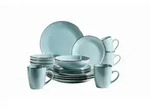 M&auml;ser Kombiservice Metallic Rim, Blau, Keramik, 16-teilig, 400 ml, 34x31.5x32 cm,