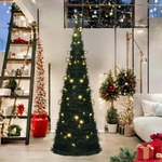 vidaXL Pop-Up-Weihnachtsbaum, Gr&uuml;n, Kunststoff, 180 cm, Dekoration,