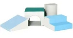 Homcom Kinder-Softplay-Set, Blau, Kunststoff, 50x39x150 cm, Spielzeug,