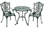 Gardenson Balkonset Lugano, Gr&uuml;n, Metall, 3-teilig, Balkonm&ouml;bel, Balkonm&ouml;bel-Sets