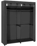 Boxxx Stoffschrank, Schwarz, Metall, Textil, 2 F&auml;cher, 140x174x43 cm, Schlafzimmer,