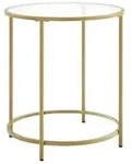 Boxxx Beistelltisch, Gold, Metall, Glas, rund, eckig, 50x55x50 cm, einfacher...