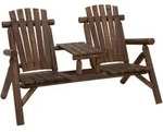 Outsunny Gartenbank, Braun, Holz, 88x103x157 cm, Gartenm&ouml;bel, Gartenb&auml;nke