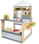 Coemo Kaufladen, Grau, Holz, 75x113x83 cm, unisex, CE, Spielzeug, Kinderspielzeug,