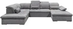 Mid.you Wohnlandschaft, Grau, Kunststoff, Uni, Ottomane links, U-Form, links