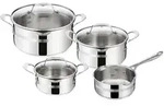Tefal Kochtopfset Jamie Oliver Cook Smart, Alu, Metall, 7-teilig, 20 cm,16 cm, rund,