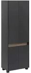 home24 Hochschrank Cosmo, Anthrazit, Eiche, Kunststoff, 3 F&auml;cher, 56.9x164.5x33 cm,