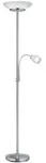 Led-Deckenfluter Gerry, Nickel, Metall, Glas, 34x180x34 cm, getrennt schaltbar,