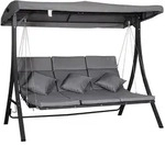 Outsunny Hollywoodschaukel,, Grau, Metall, 115x168x200 cm, Gartenm&ouml;bel,
