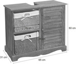 MCW Waschbeckenunterschrank, Wei&szlig;, Holz, Paulownia, 65x60x31 cm, Badezimmer,